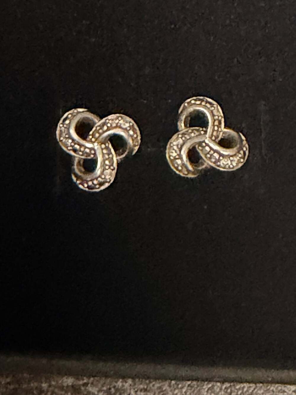 Sterling silver earrings with diamond chips